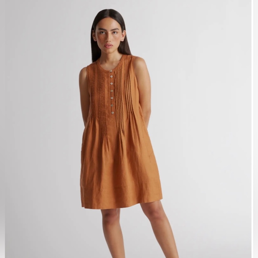 Quince 100% European Linen Sleeveless Swing Dress - Size Medium